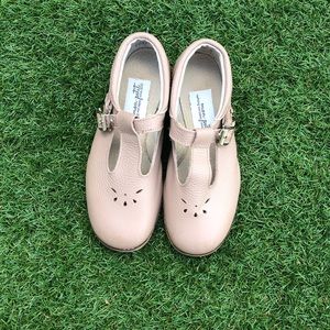 Mon Petit  hard soled t-straps Taupe